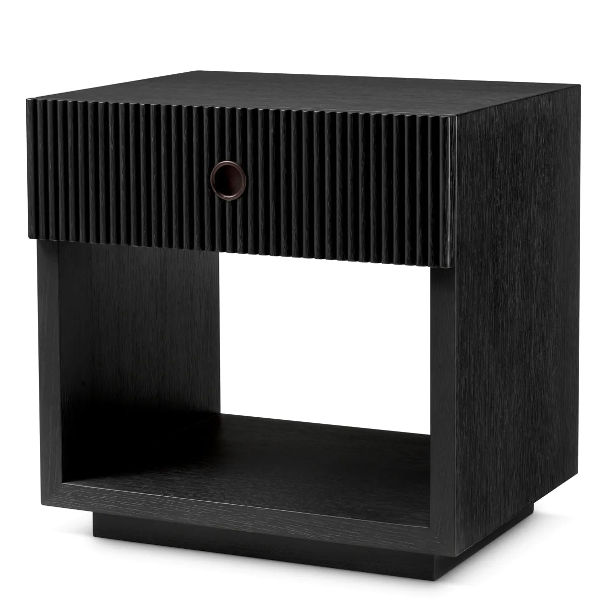 Dimitrios Fluted Oak Nightstand | Charcoal