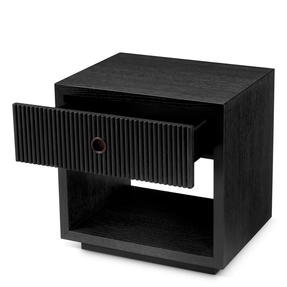 Dimitrios Fluted Oak Nightstand | Charcoal