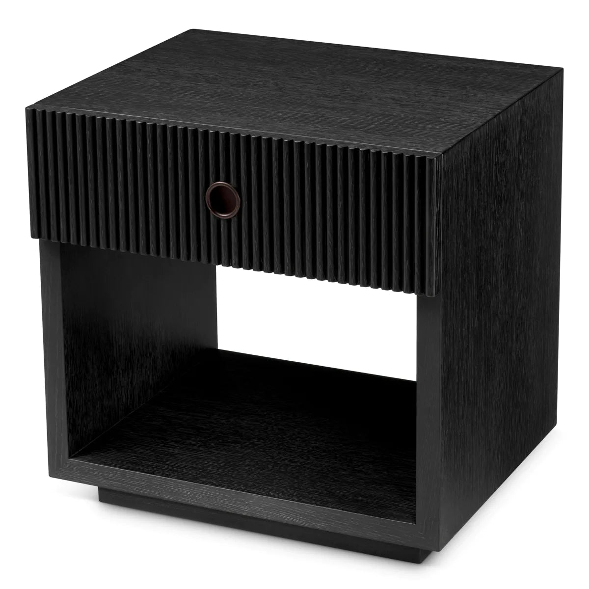 Dimitrios Fluted Oak Nightstand | Charcoal