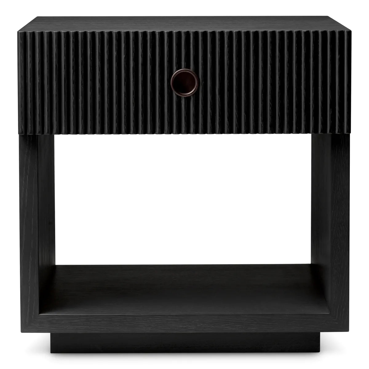 Dimitrios Fluted Oak Nightstand | Charcoal