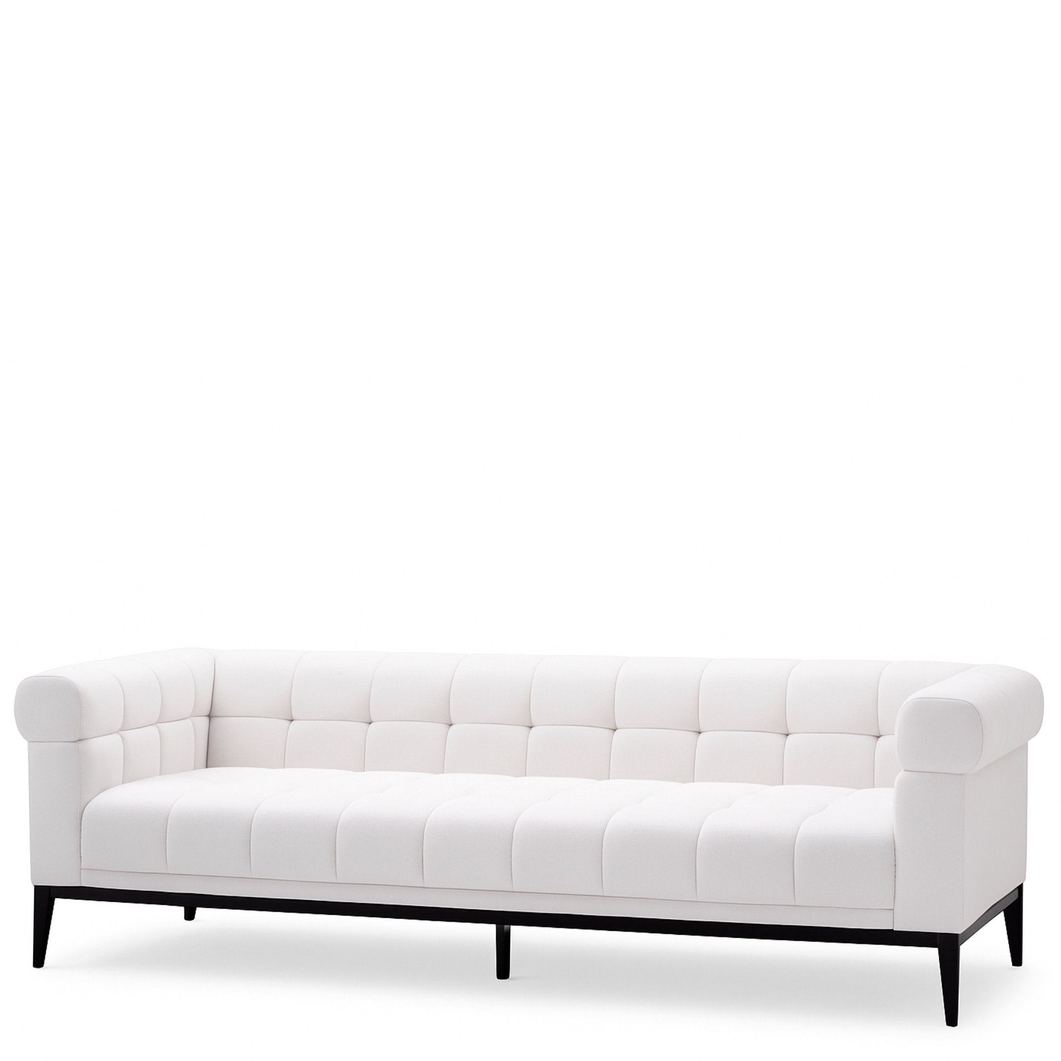 Aurelio White Tufted Sofa
