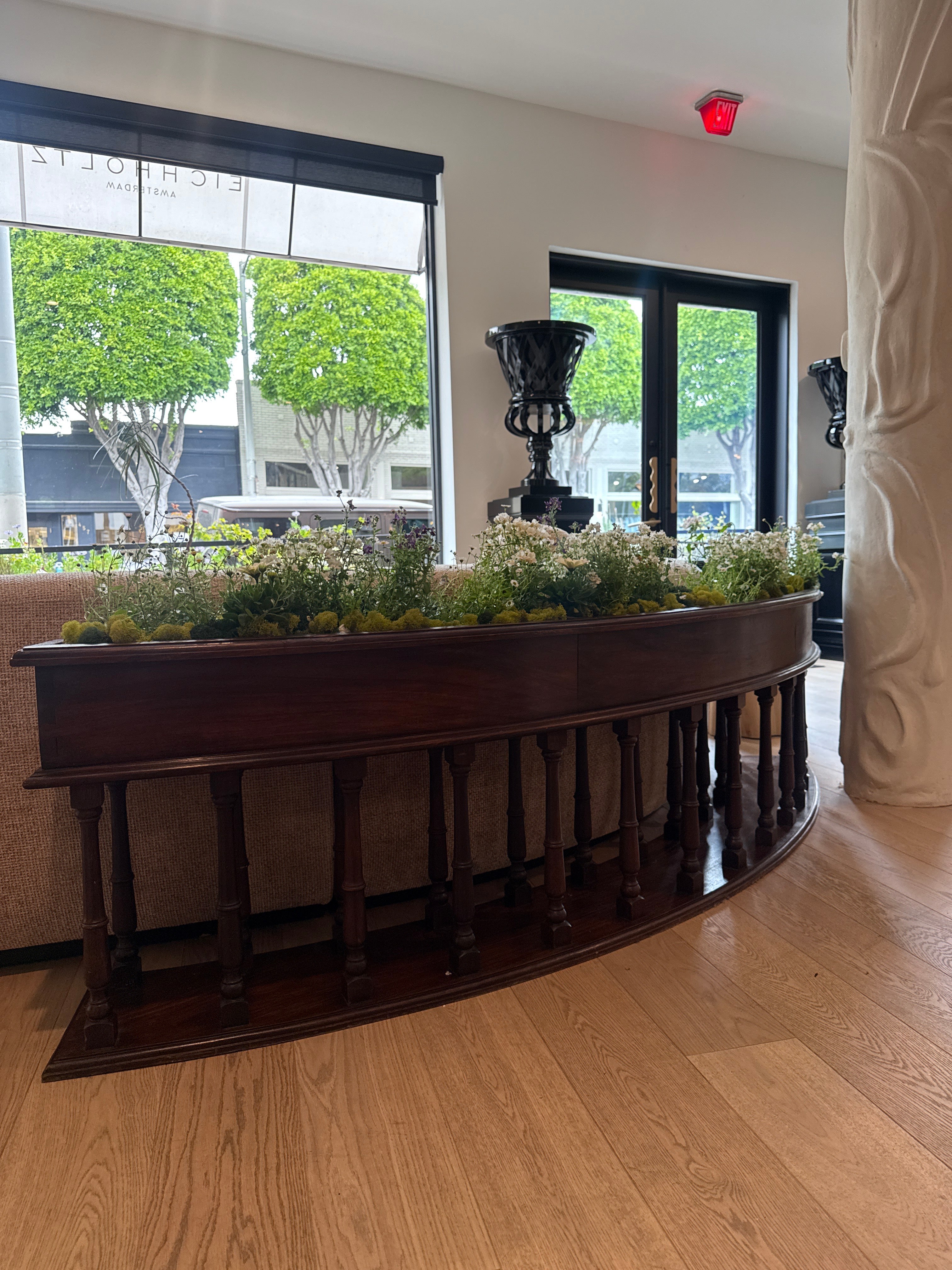 Rare French 19th-Century Curved Balustrade Jardinière