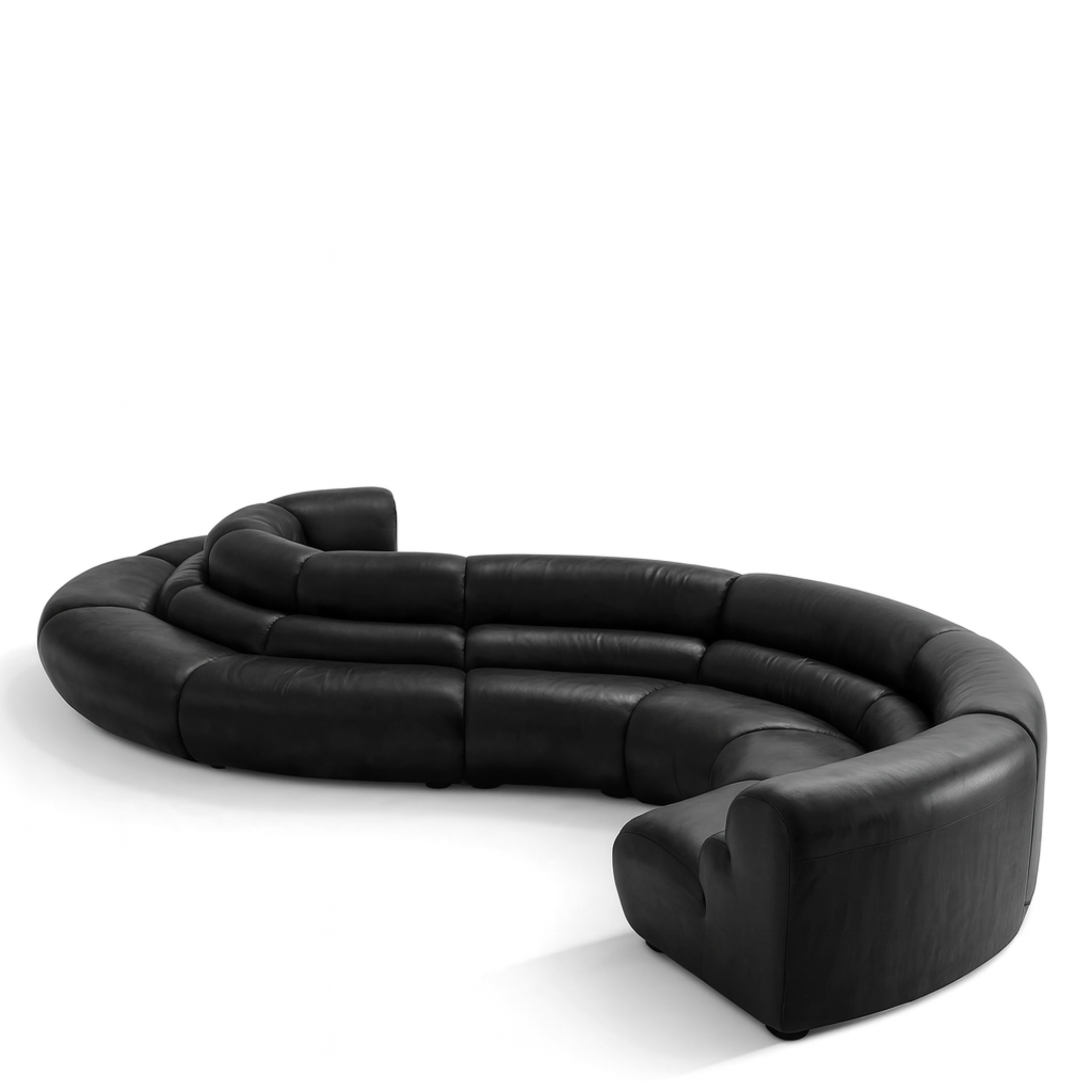 Lindau Modular Sofa | Black Leather