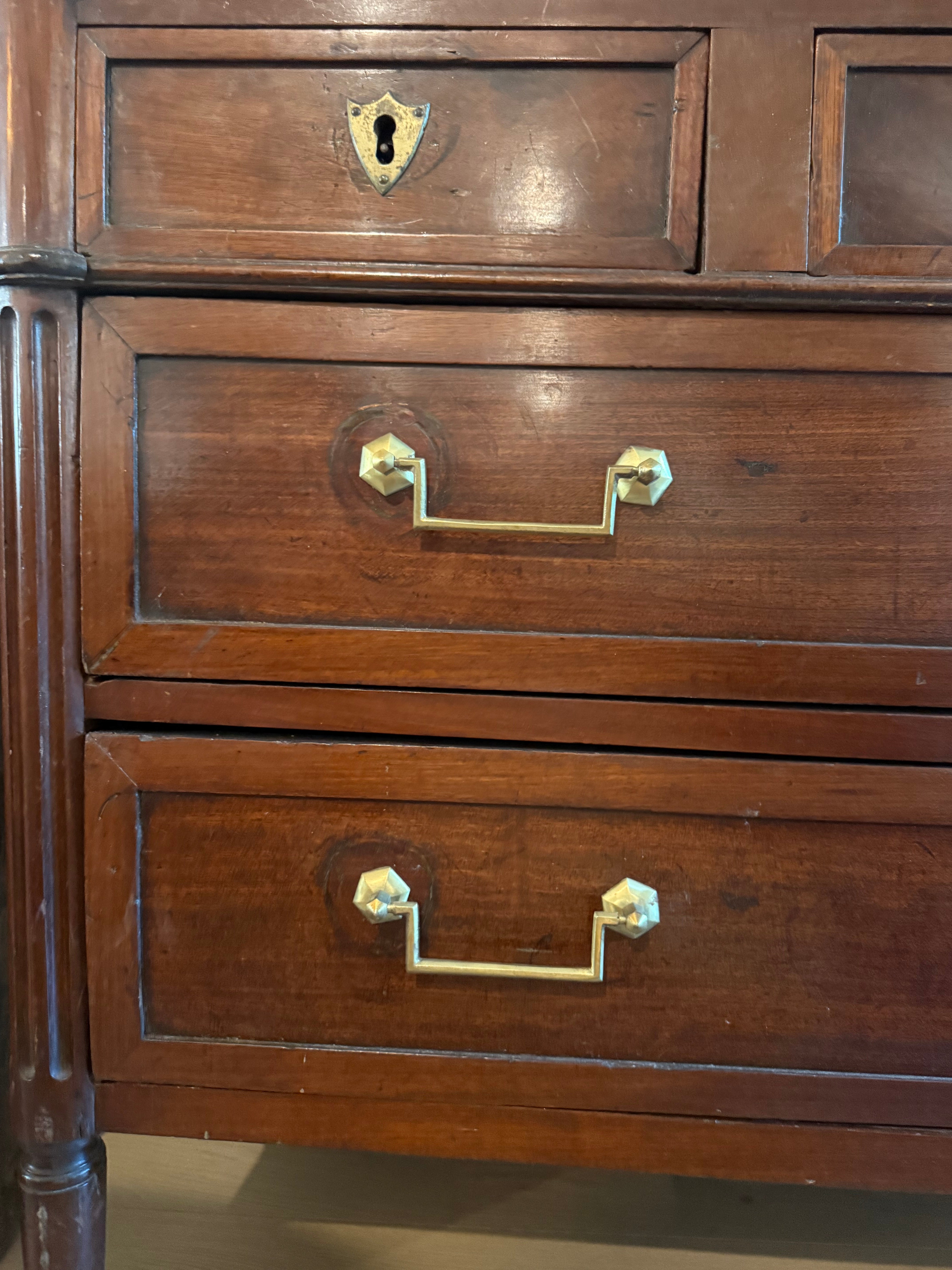 French Mahogany Chest Of Drawers with Petite Granite Top
