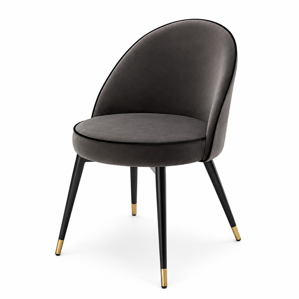 Cooper Dining Chair Pair | Roche Dark Grey Velvet