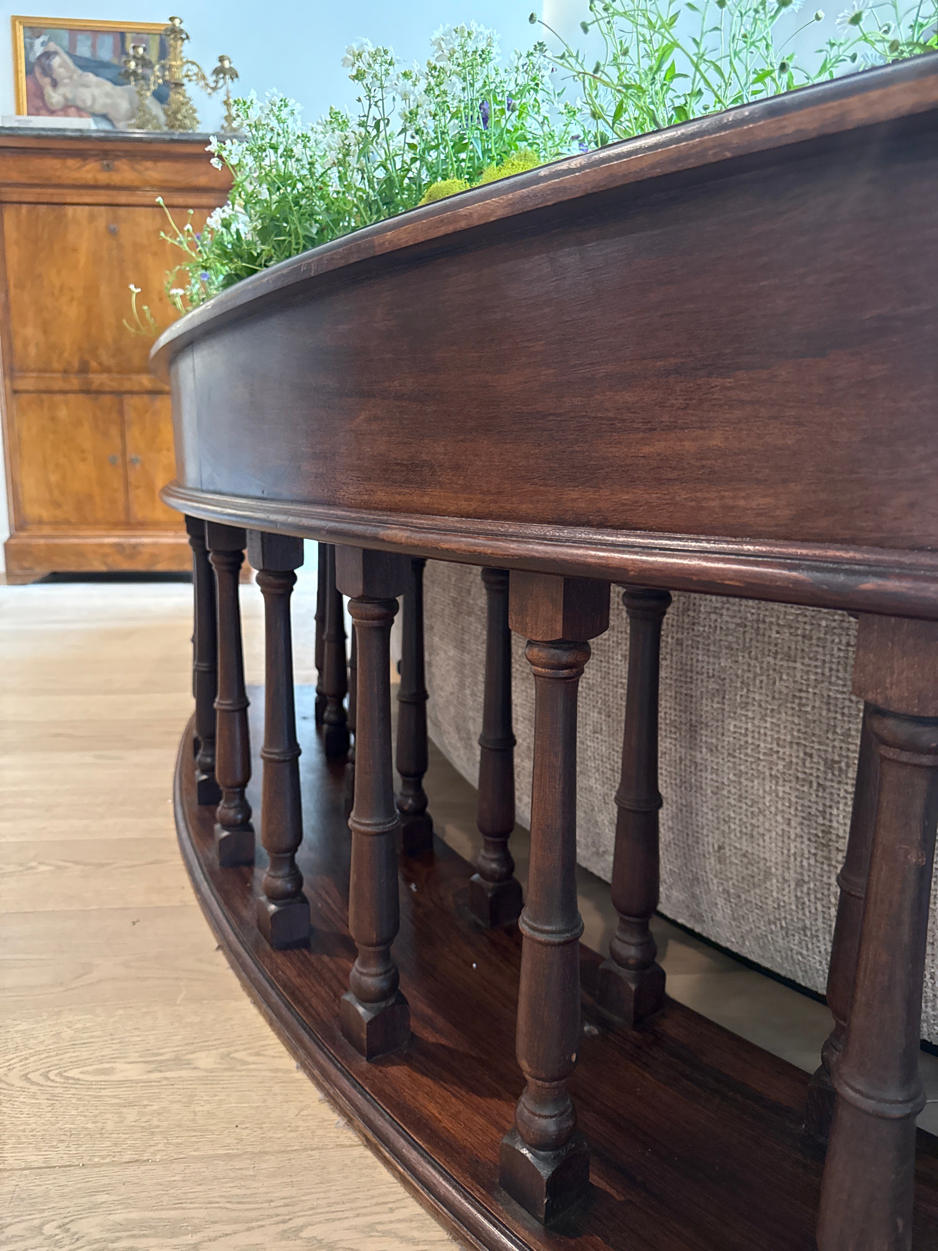Rare French 19th-Century Curved Balustrade Jardinière
