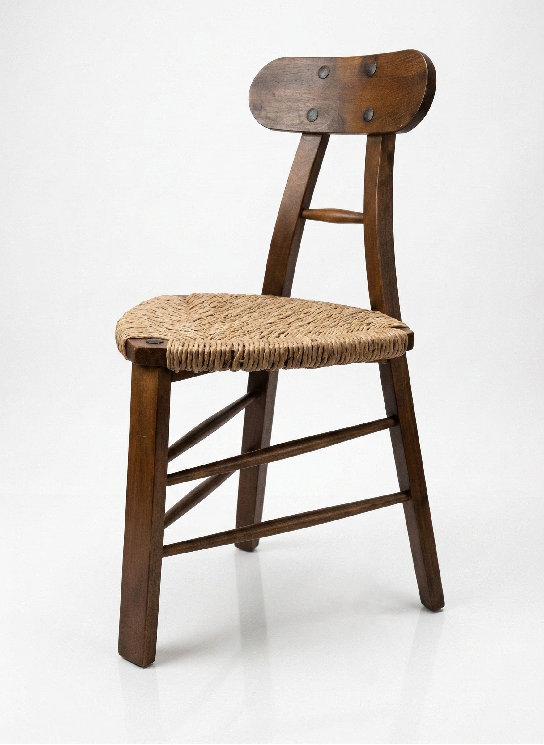 Antique Tripod Chair | Hand-Woven Rush