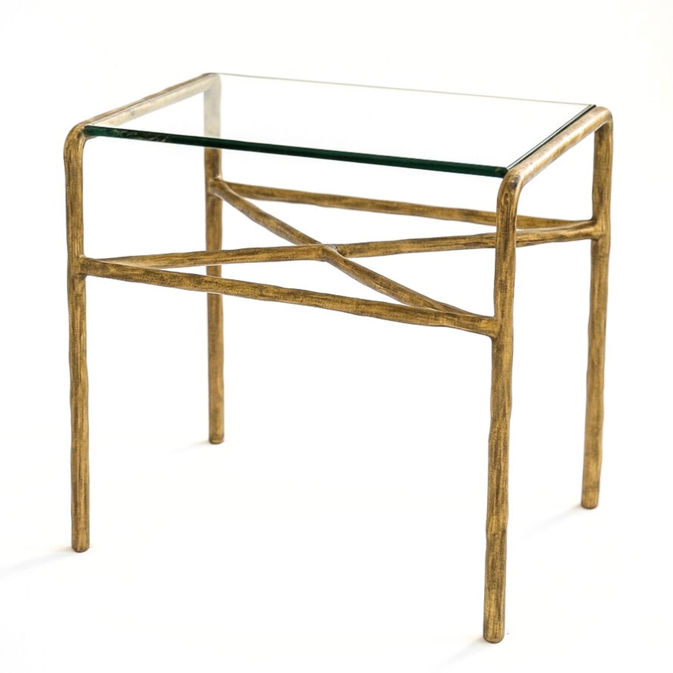 Hammered Brass Side Table