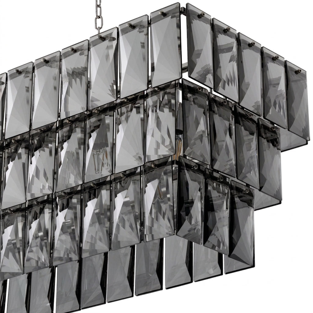 Amazone Linear Chandelier | Smoked Crystal