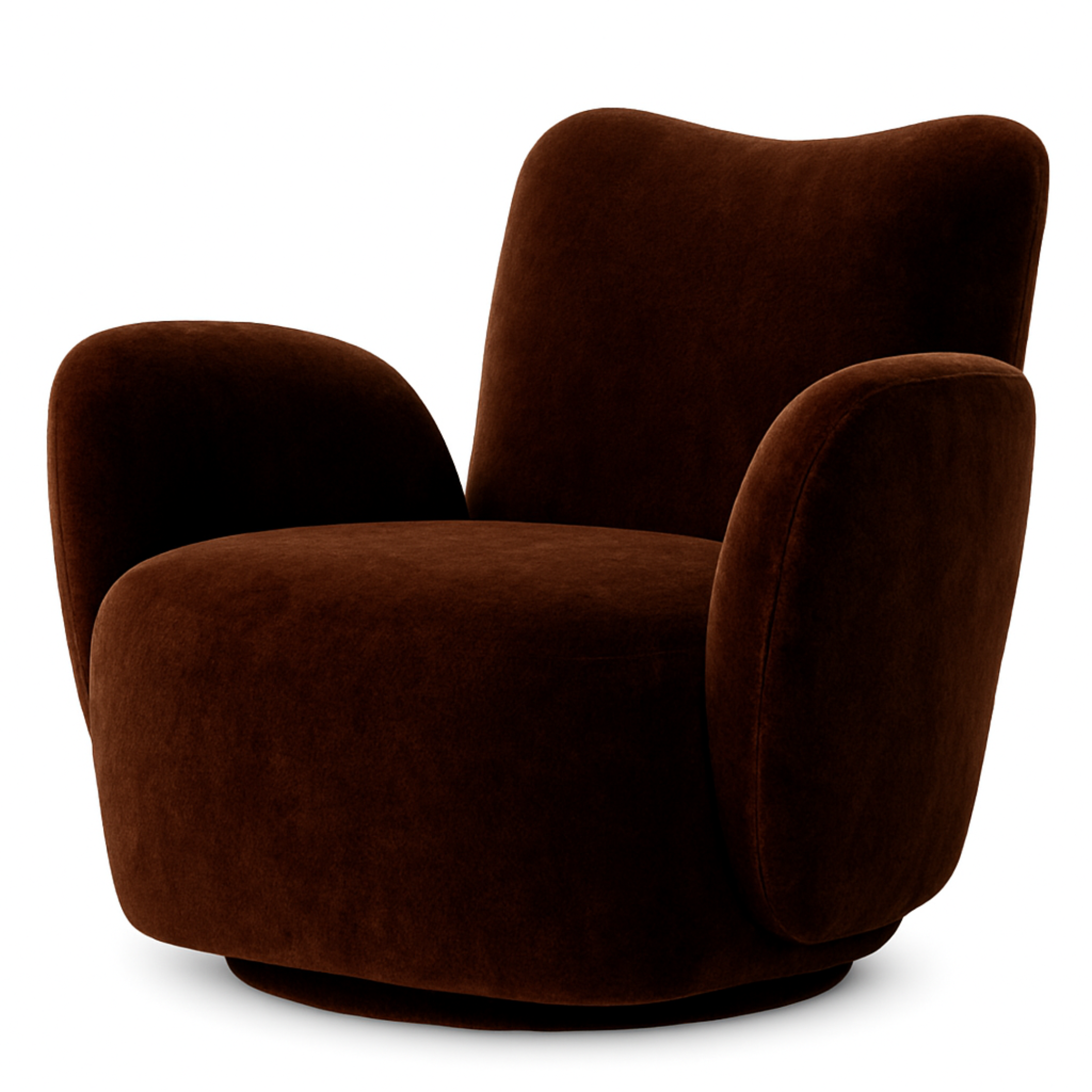 Mérida Swivel Chair | Chocolate Mohair