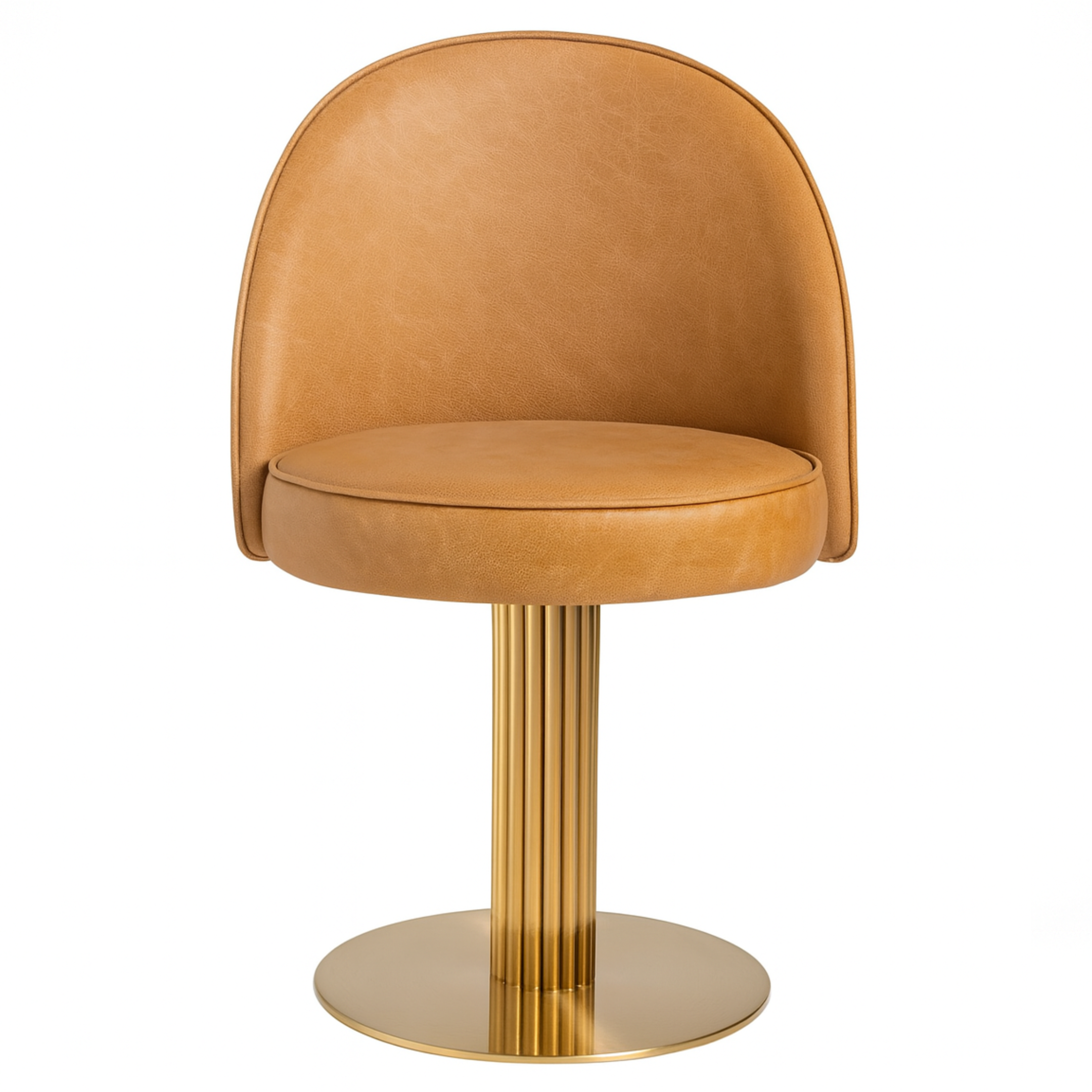Dorland Swivel Dining Chair | Camel Leather
