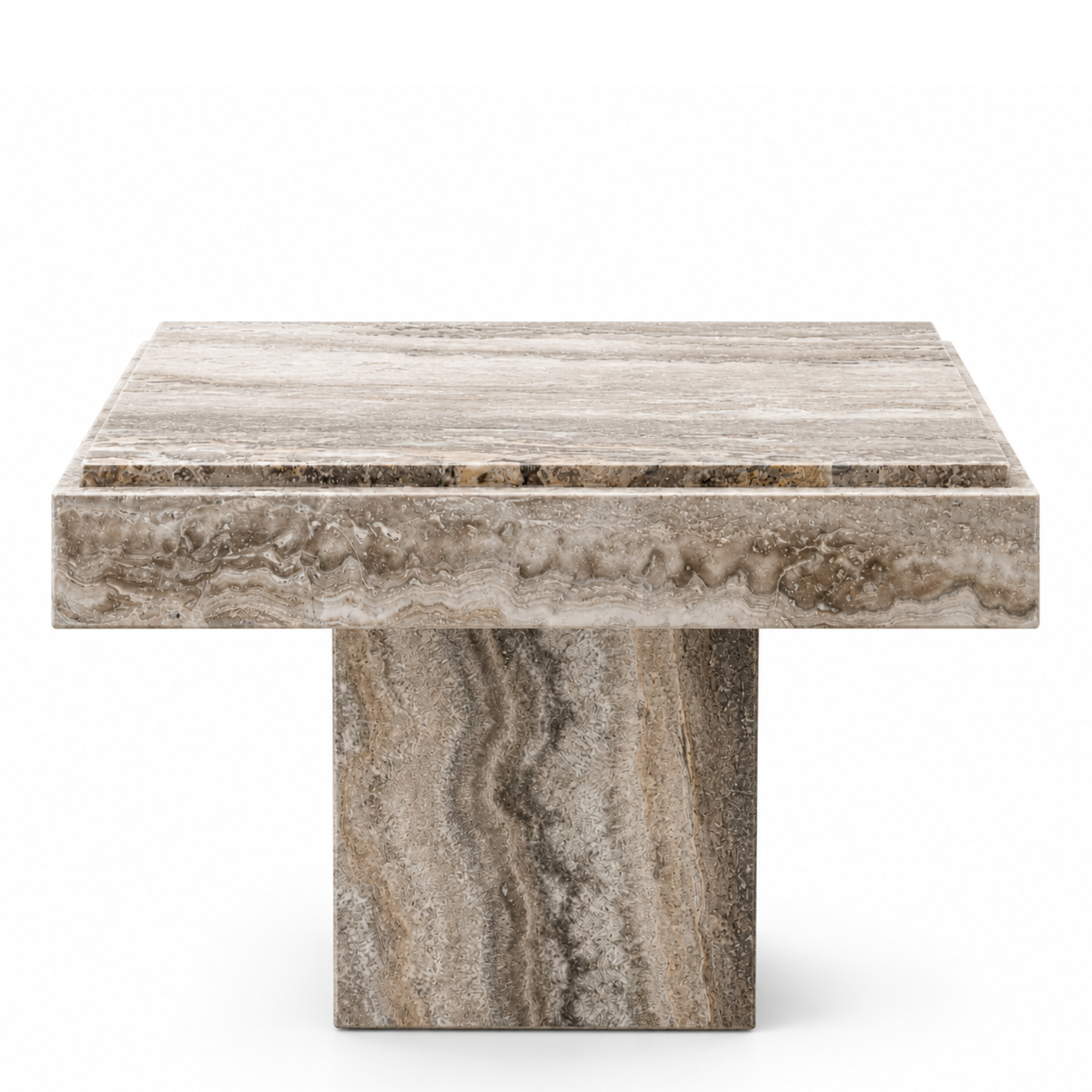 Sartoria Side Table | Silver Travertine