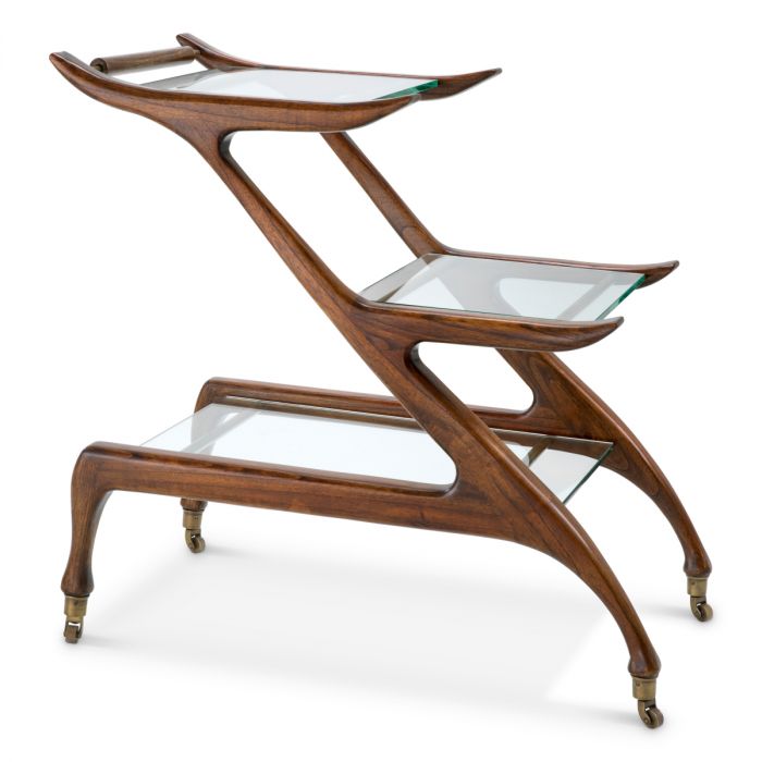 Manzo 3-Tier Mid Century Bar Cart