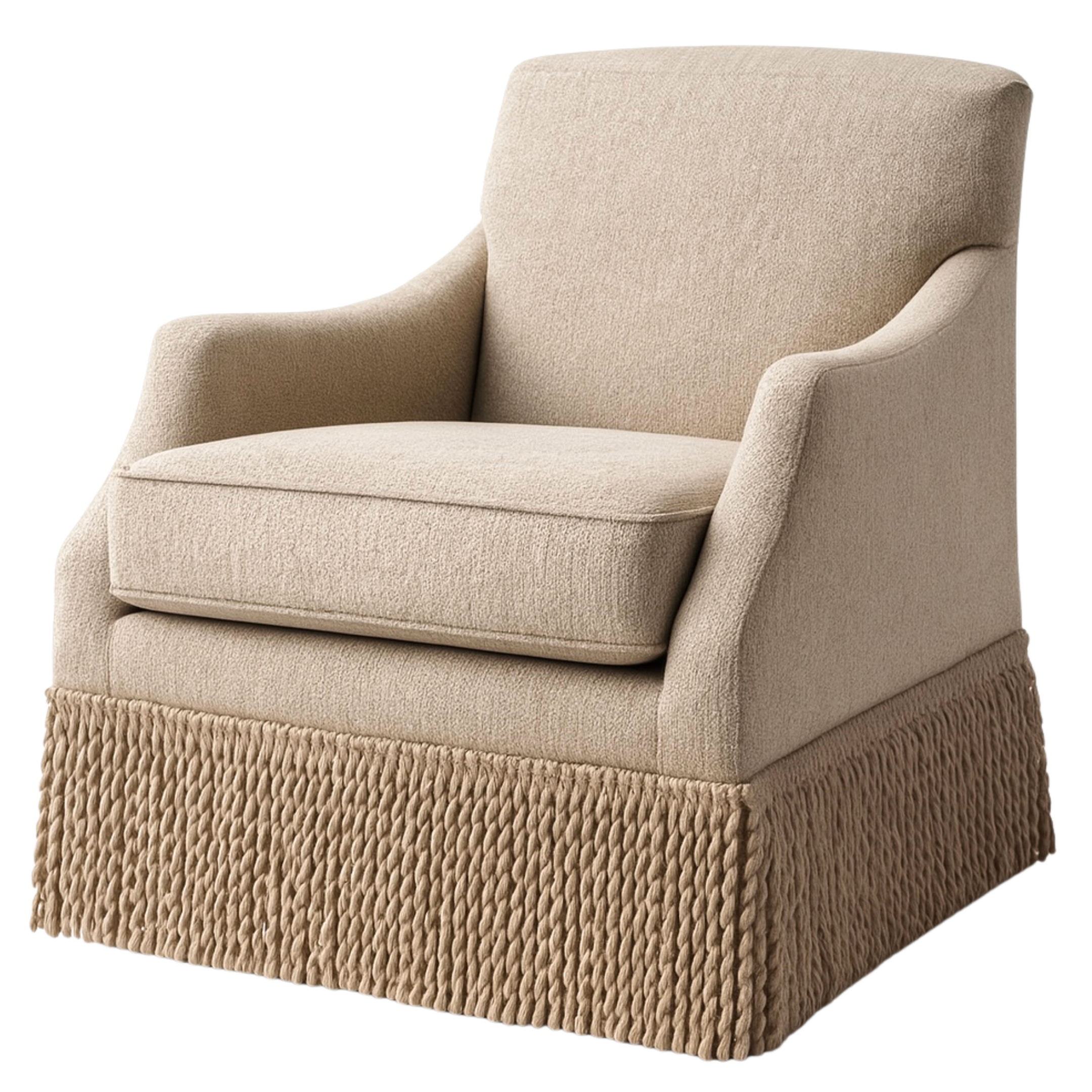 Madison Bullion Fringe Swivel Chair