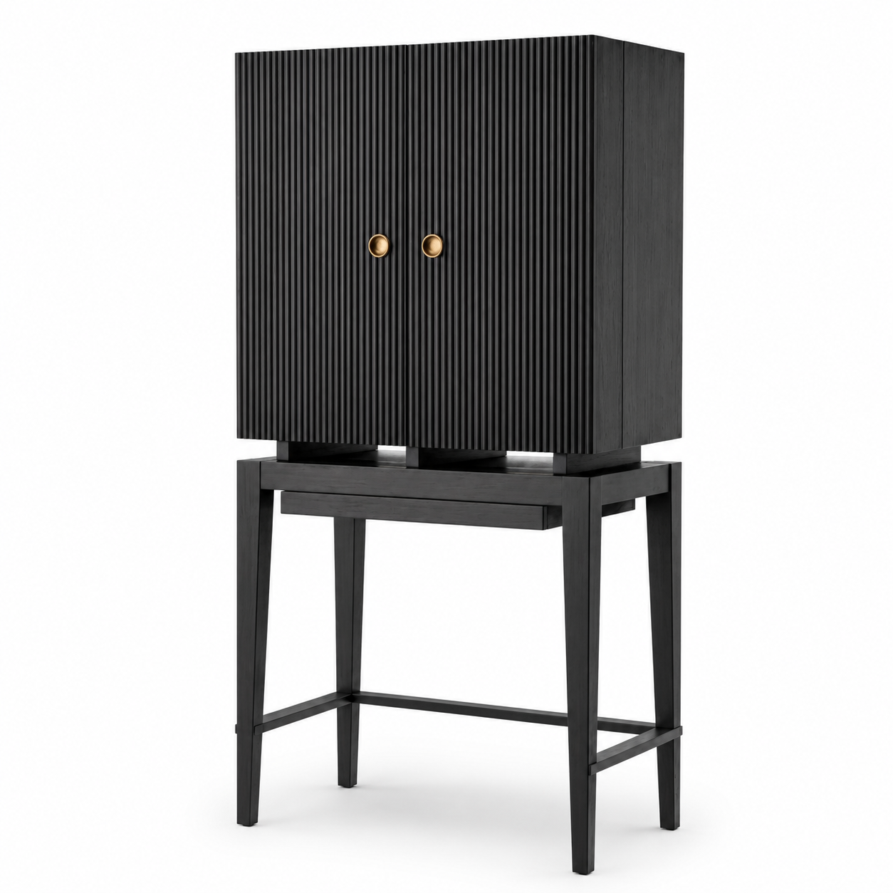 Dimitrios Fluted Oak Bar Cabinet