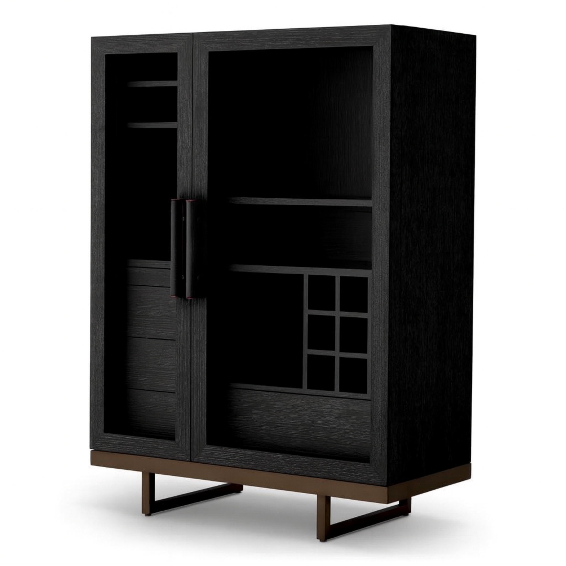 Camden Bar Cabinet | Black Oak