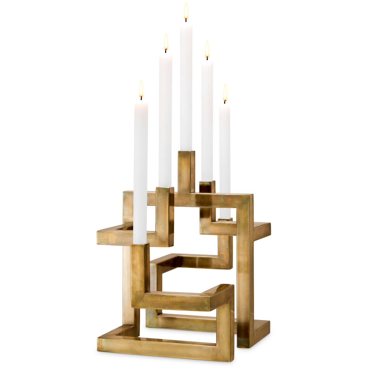 Skyline Candle Holder | Aged Brass