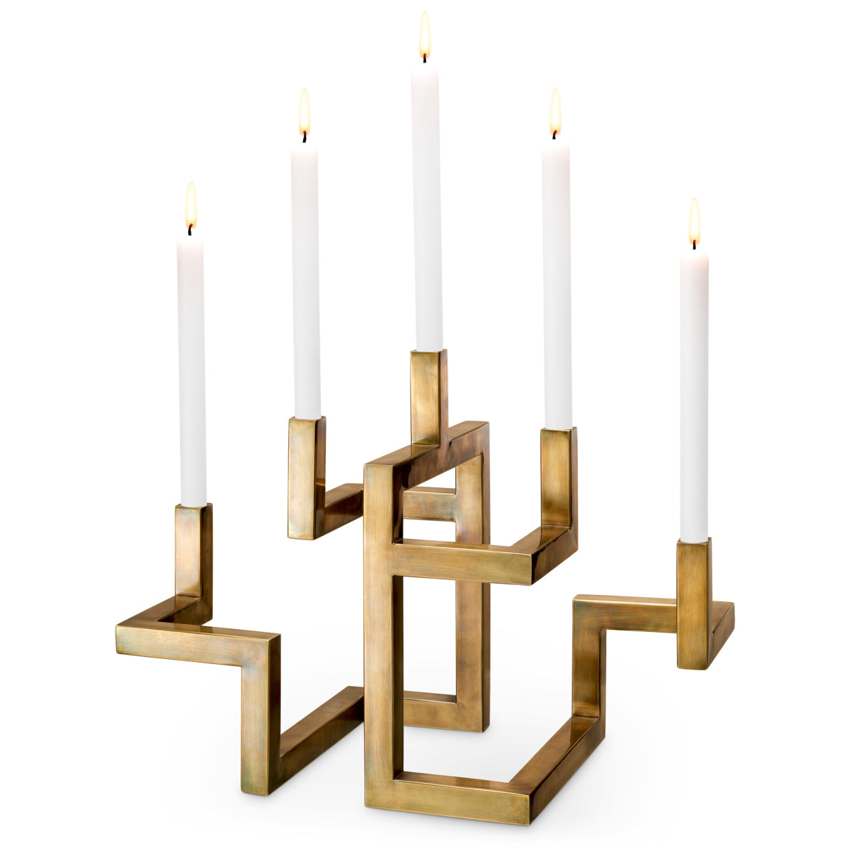 Skyline Candle Holder | Aged Brass