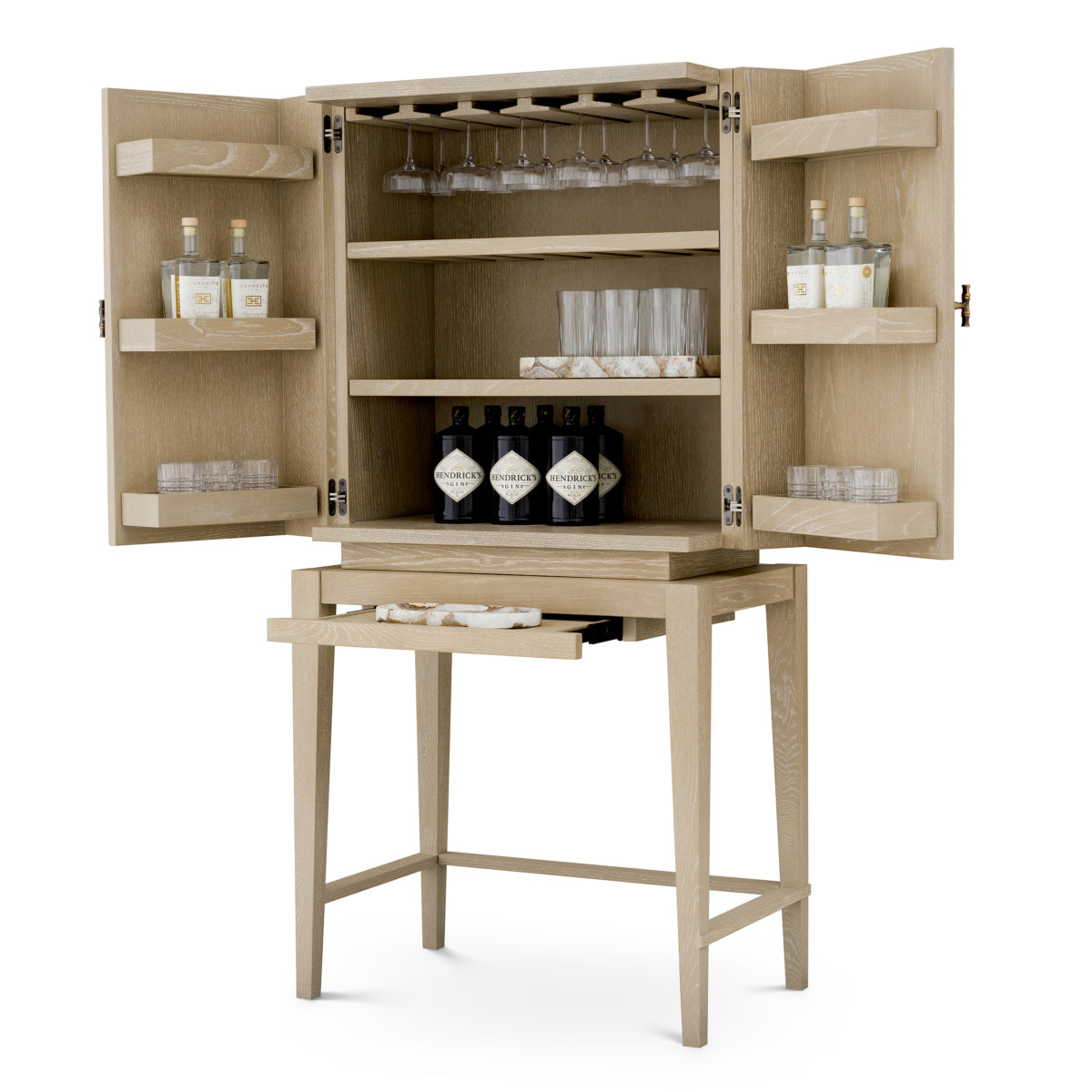 Borchard Bar Cabinet | Washed Oak