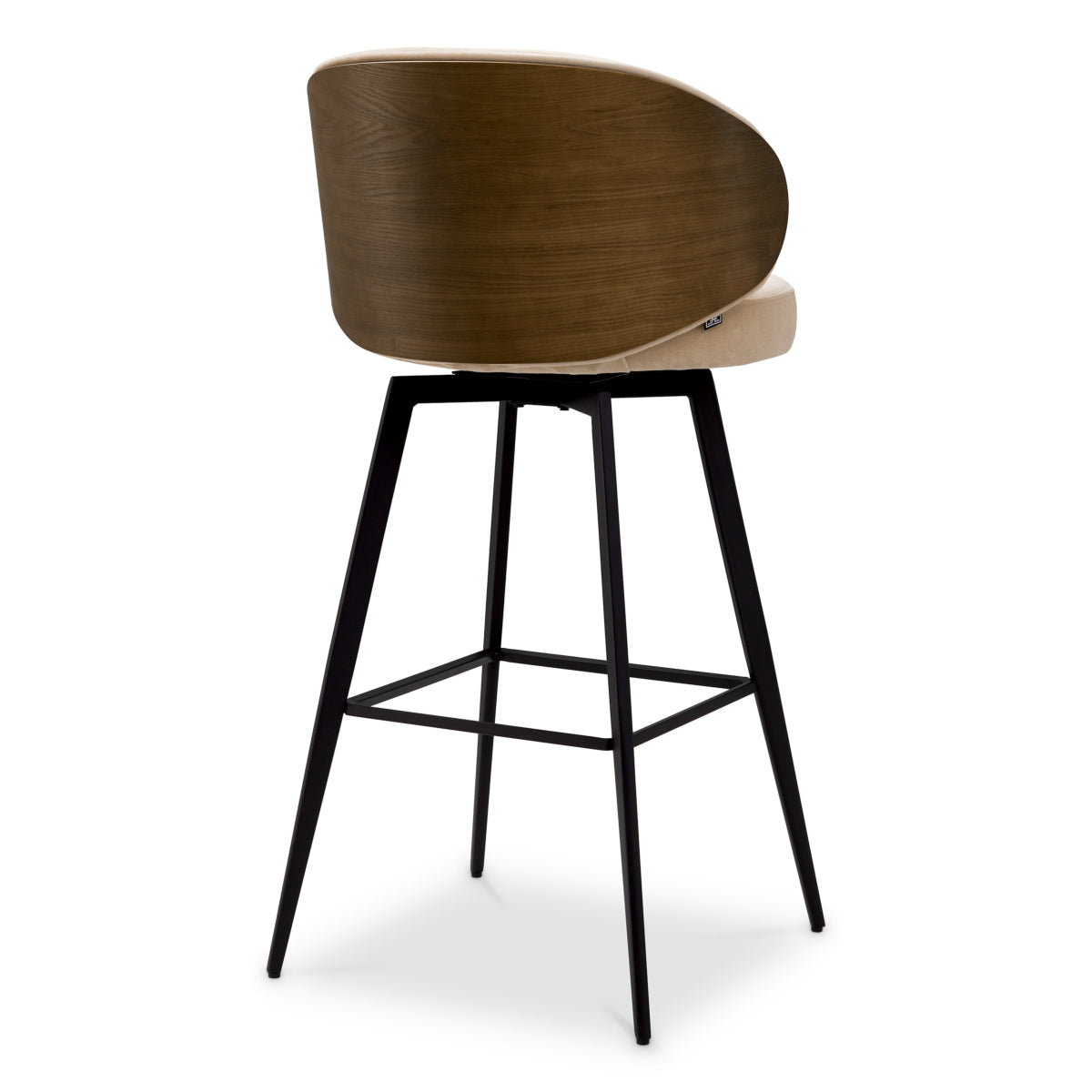 Camerota Bar Stool | Walnut & Beige
