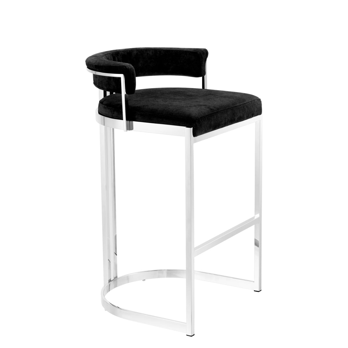 Dante Counter Stool | Black velvet