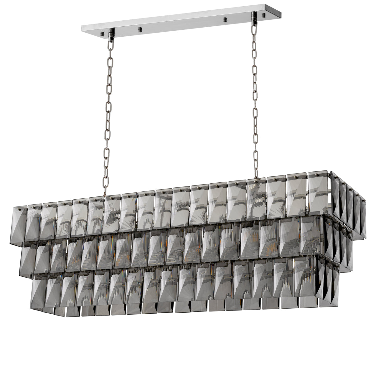 Amazone Linear Chandelier | Smoked Crystal