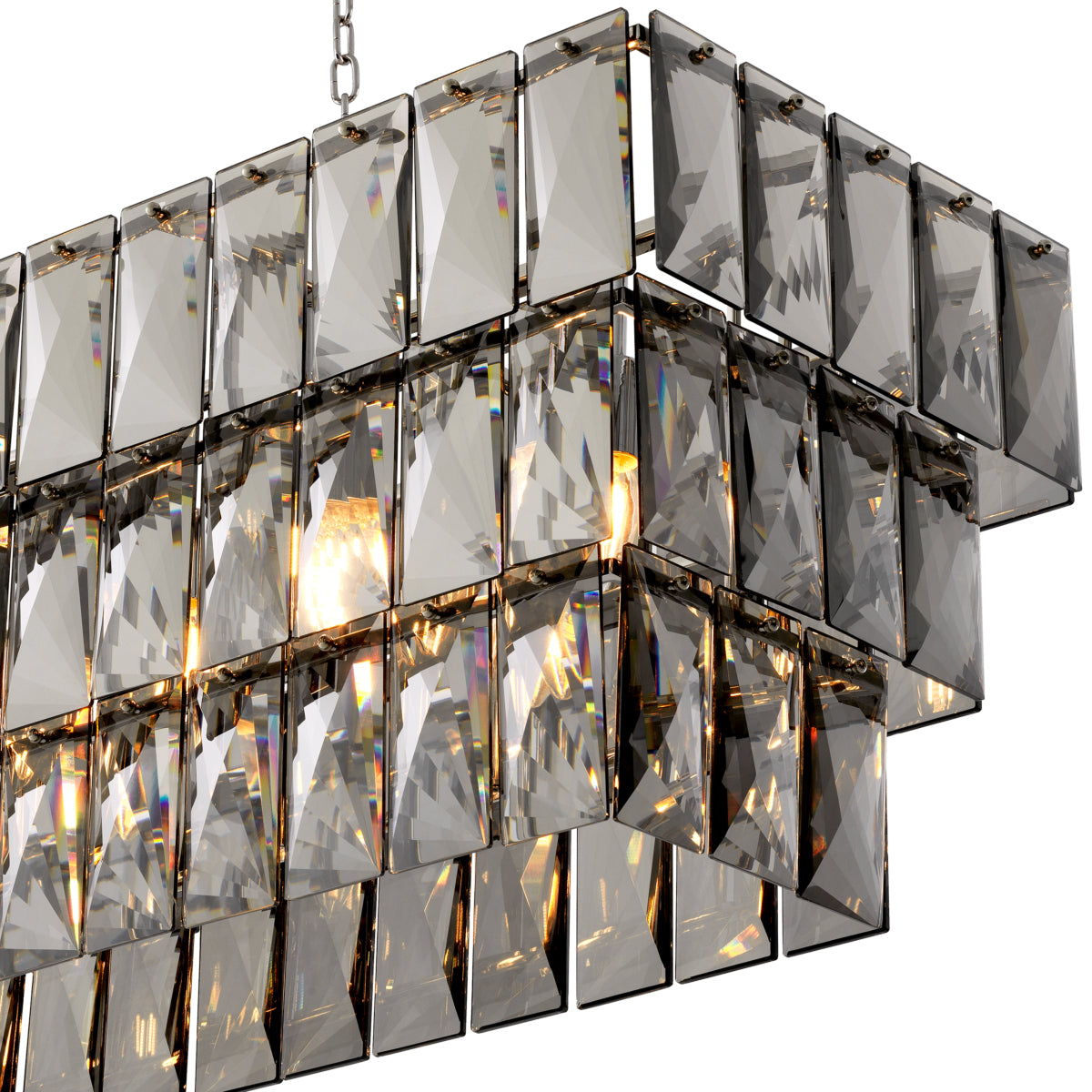 Amazone Linear Chandelier | Smoked Crystal