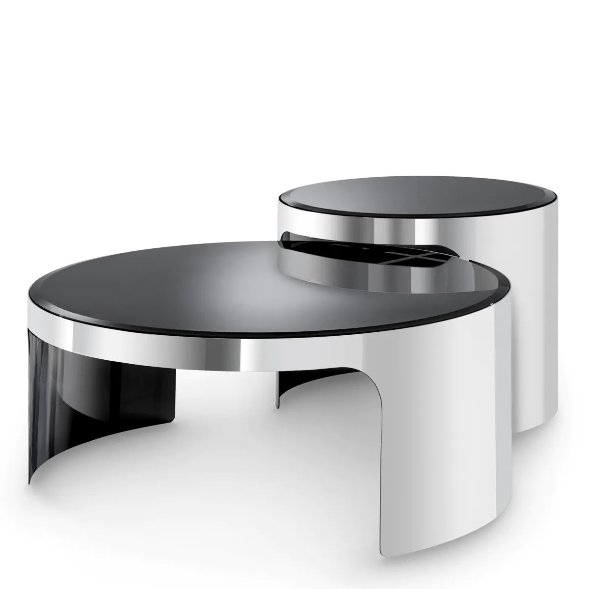 Piemonte Coffee Table set of 2 | Polished steel