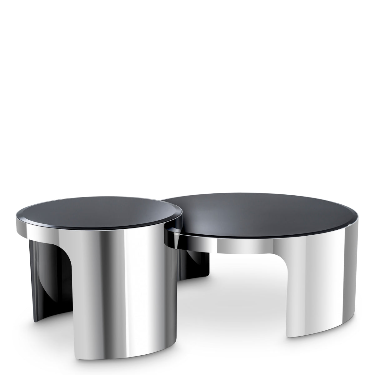 Piemonte Coffee Table set of 2 | Polished steel