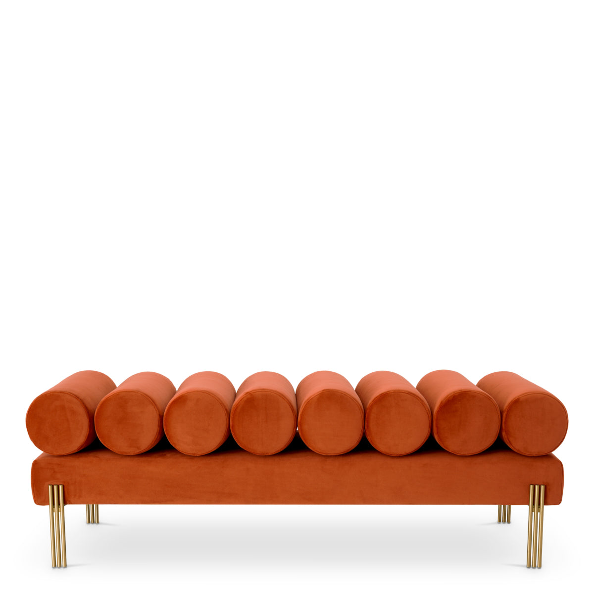 Oxley Bench | Savona orange velvet