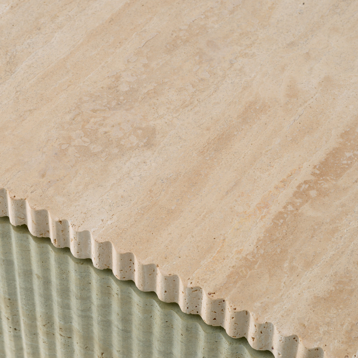 Brindisi Travertine & Glass Coffee Table