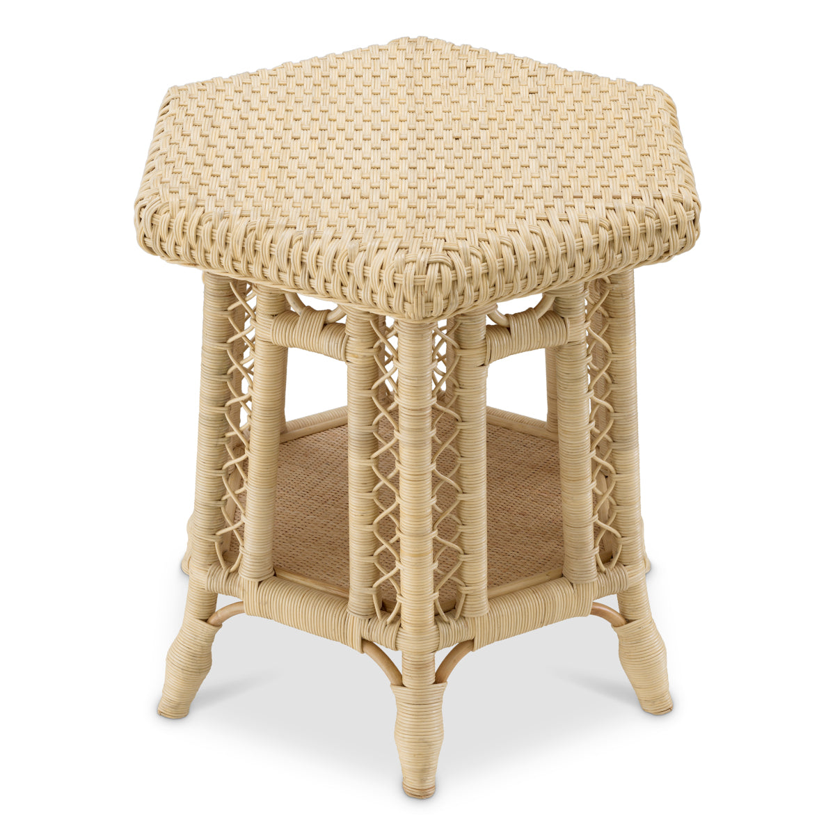 Hexagon Rattan Side Table