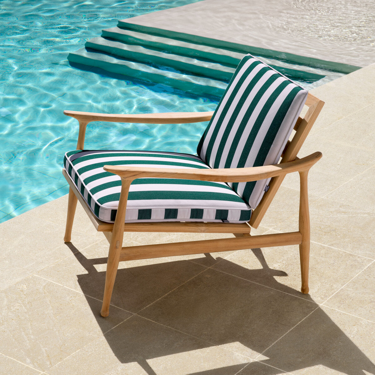 Manzo Outdoor Chair | Green Stripes