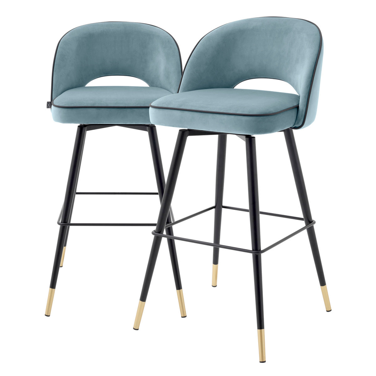 Cliff Bar Stool Pair | Savona Blue