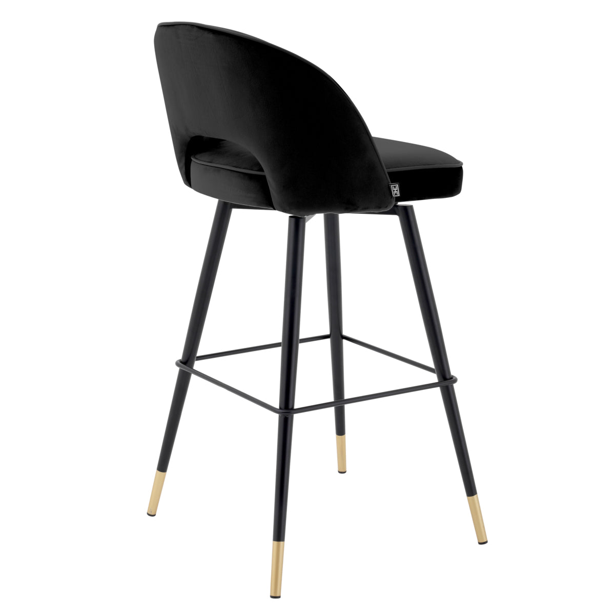 Cliff Bar Stool Pair | Roche Black Velvet