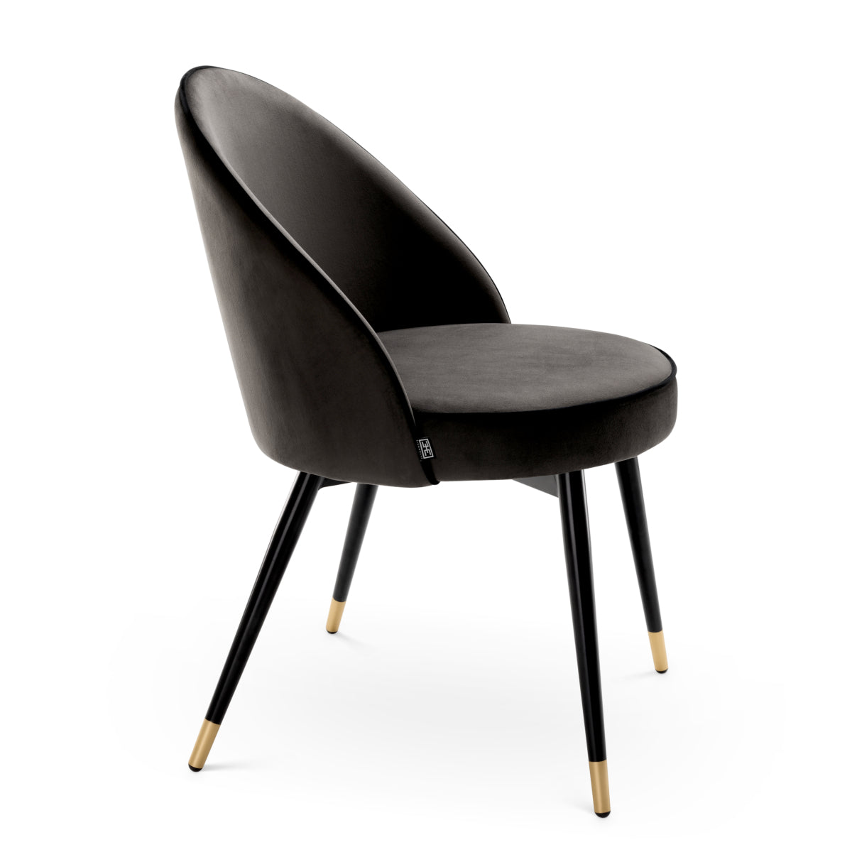Cooper Dining Chair Pair | Roche Dark Grey Velvet