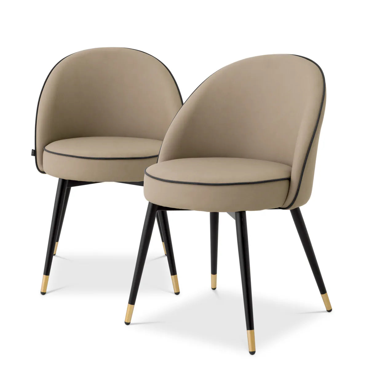 Cooper Dining Chair Pair | Beige Performance Leather