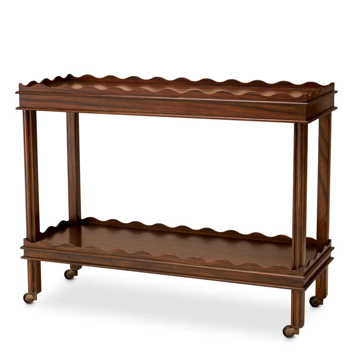 Brown Scalloped Oak Trolly