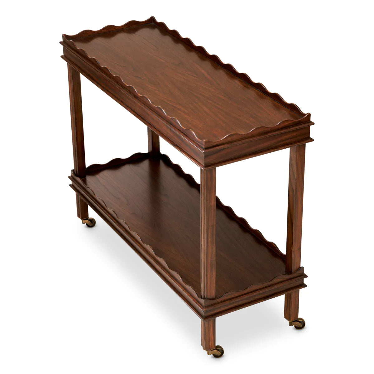 Brown Scalloped Oak Trolly