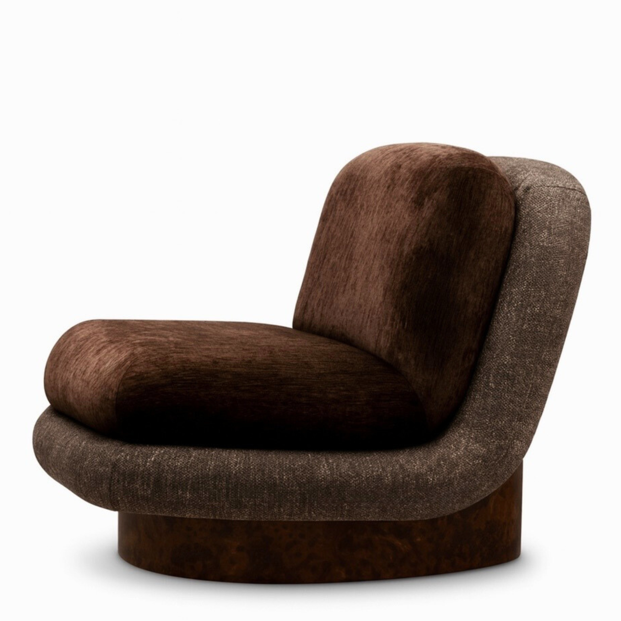 Galiano Burl Wood Swivel Chair